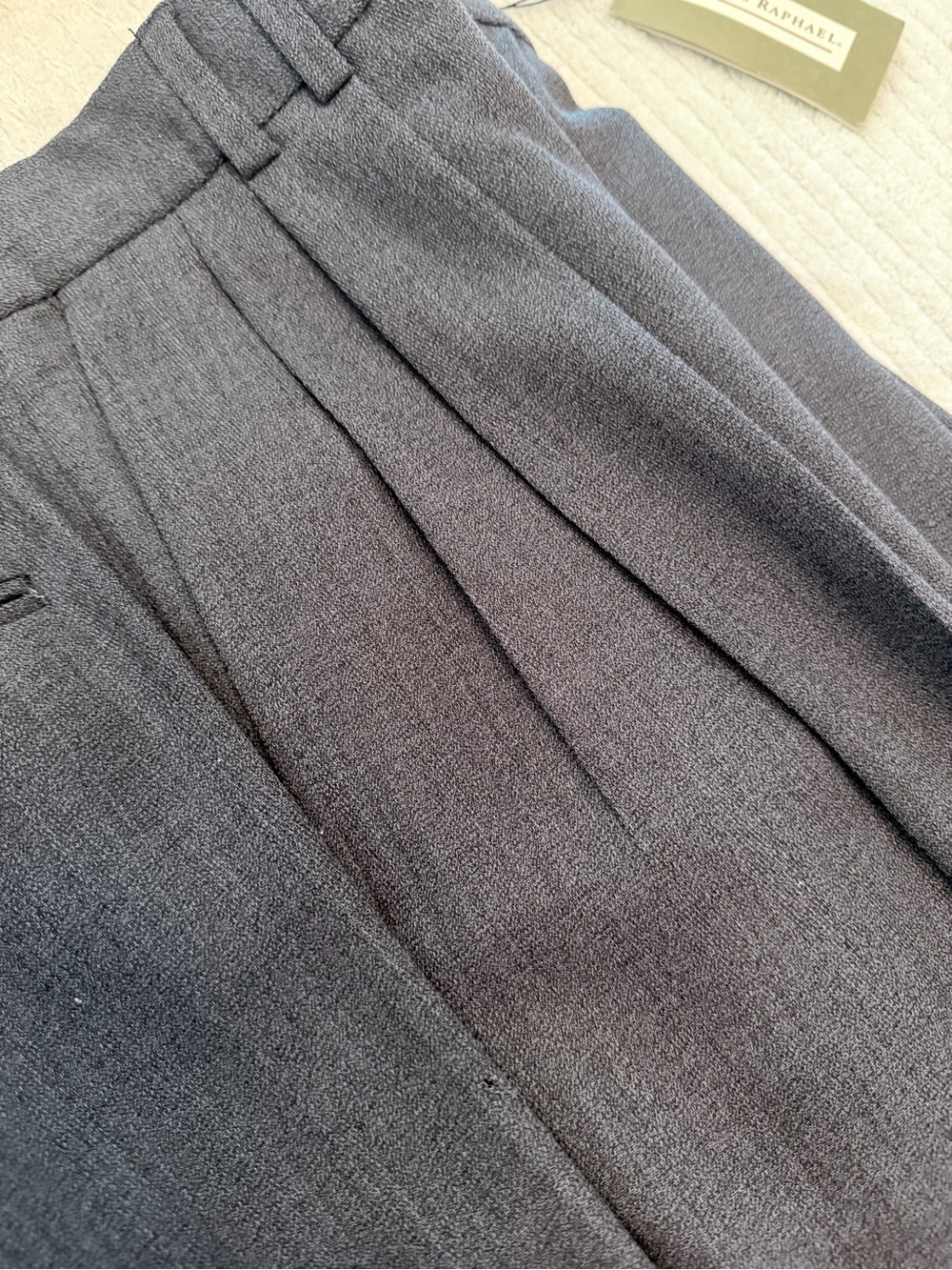 Louis Raphael Charcoal Flat-Front Dress pants